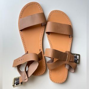 UO Lana Ankle Strap Leather Sandal